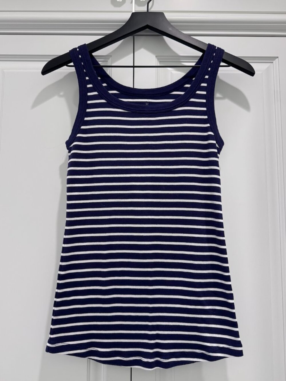 Caslon Navy Blue White Striped Scoop Neck Tank Top Size XS